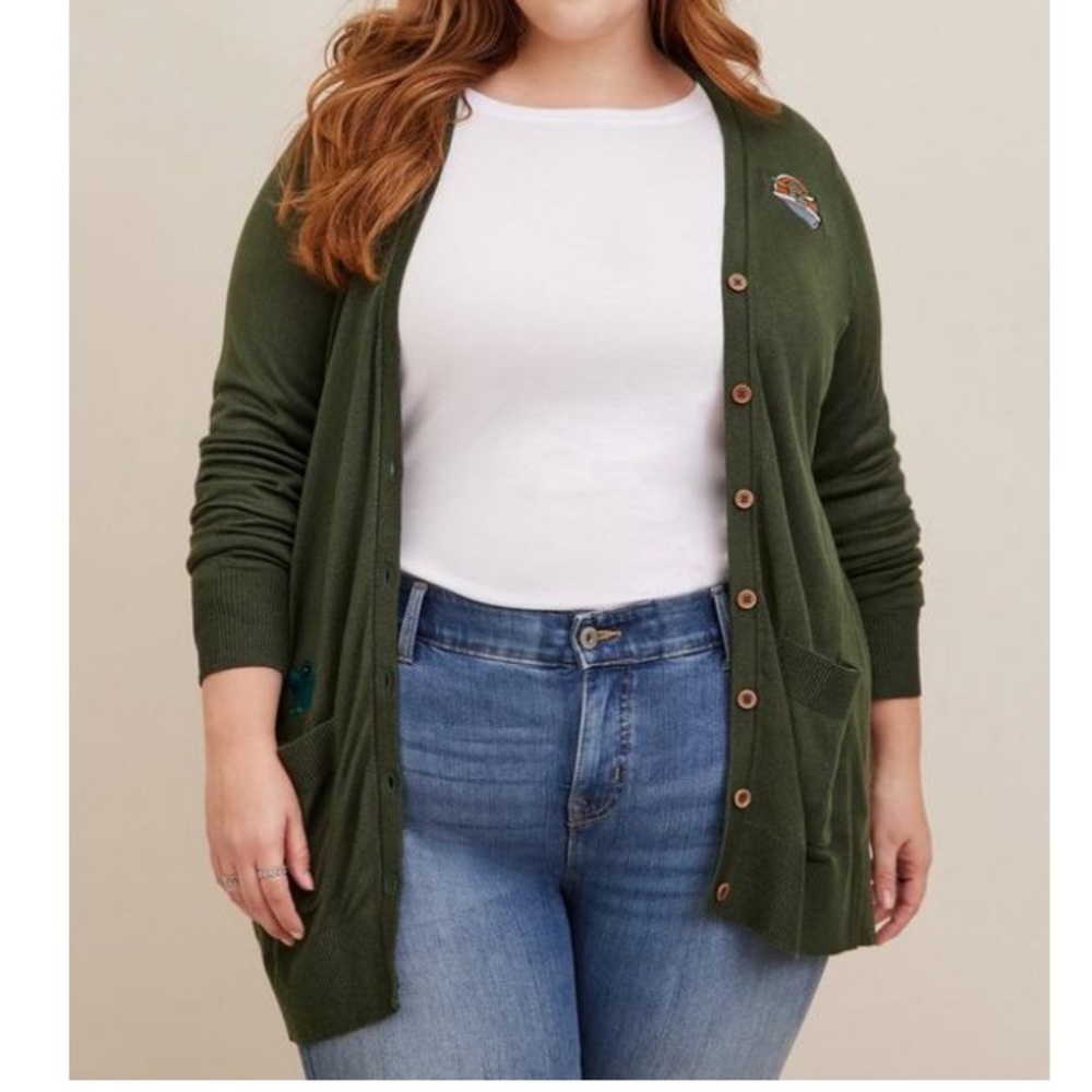 TORRID NWT STAR WARS THE MANDALORIAN BUTTON FRONT CARDIGAN SWEATER - Picture 1 of 6